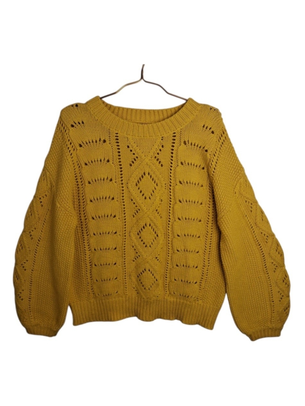 Harper Heritage Womens Size L Mustard Yellow Pullover Thick Cozy Knit Sweater